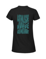 Damen T-Shirt Bubbleschrift (black/aqua green)