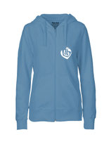 Ladies Zip Hoodie Herzseelenbohrer (white/dusty indigo)