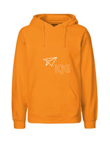 Mens Hoodie Papierflieger (white/okay orange)