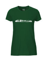 Damen T-Shirt Skyline (white/bottle green)