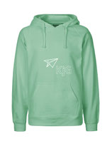 Mens Hoodie Papierflieger (white/dusty indigo)