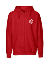 Mens Zip Hoodie Herzseelenbohrer (white/rot)
