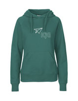 Ladies Hoodie Papierflieger (white/teal)