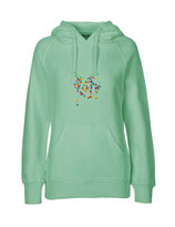 Ladies Hoodie Konfettiseelenbohrer (dusty mint)