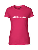 Damen T-Shirt Skyline (white/pink)