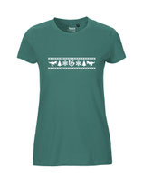Ladies T-Shirt Ugly Christmas (white/teal)