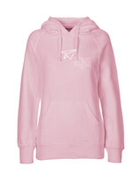 Ladies Hoodie Papierflieger (white/light pink)