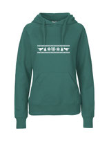 Ladies Hoodie Ugly Christmas (white/teal)