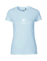 Damen T-Shirt Über dem Meer (light blue)