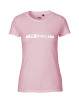 Damen T-Shirt Skyline (white/light pink)