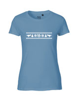 Ladies T-Shirt Ugly Christmas (white/dusty indigo)