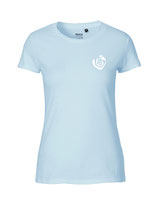 Damen T-Shirt Herzseelenbohrer (white/light blue)
