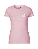 Damen T-Shirt Herzseelenbohrer (white/light pink)