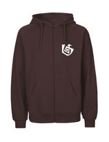 Mens Zip Hoodie Seelenbohrer (white/brown)