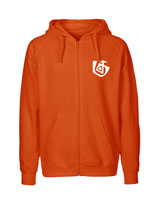 Mens Zip Hoodie Seelenbohrer (white/orange)