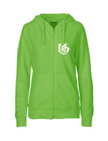 Ladies Zip Hoodie Seelenbohrer (white/lime)