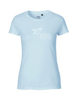 Damen T-Shirt Papierflieger (white/light blue)