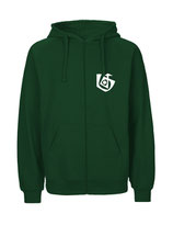 Mens Zip Hoodie Seelenbohrer (white/bottle green)