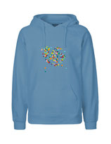 Mens Hoodie Konfettiseelenbohrer (dusty indigo)