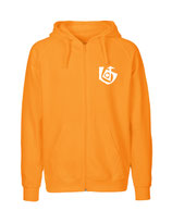 Mens Zip Hoodie Seelenbohrer (white/okay orange)