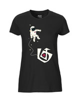 Damen T-Shirt  Astronautin (black)