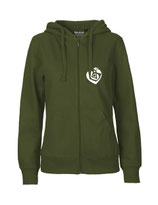 Ladies Zip Hoodie Herzseelenbohrer (white/military)