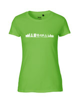 Damen T-Shirt Skyline (white/lime)