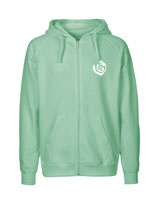 Mens Zip Hoodie Herzseelenbohrer (white/dusty mint)