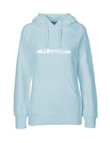 Ladies Hoodie Skyline (white/light blue)