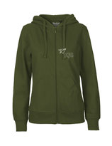 Ladies Zip Hoodie Papierflieger (white/military)