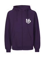 Mens Zip Hoodie Seelenbohrer (white/purple)