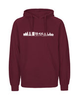 Mens Hoodie Skyline (white/bordeaux)