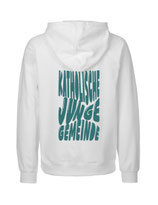 Mens Hoodie Bubble Schrift (white/aqua green)