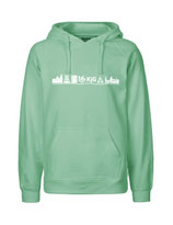 Mens Hoodie Skyline (white/dusty mint)