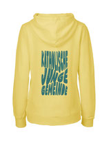 Ladies Hoodie Bubbleschrift (dusty yellow/aqua green)
