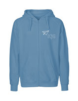 Mens Zip Hoodie Papierflieger (white/dusty indigo)