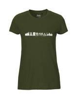 Damen T-Shirt Skyline (white/military)