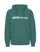 Mens Hoodie Skyline (white/teal)