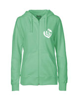Ladies Zip Hoodie Herzseelenbohrer (white/dusty mint)
