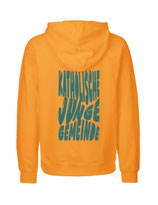 Mens Hoodie Bubble Schrift (okay orange/aqua green)