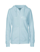 Ladies Zip Hoodie Papierflieger (white/light blue)