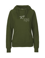 Ladies Hoodie Papierflieger (white/military)