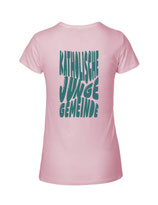 Damen T-Shirt Bubbleschrift (light pink/aqua green)