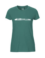Damen T-Shirt Skyline (white/teal)