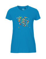 Damen T-Shirt Konfettiseelenbohrer (saphire)