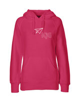 Ladies Hoodie Papierflieger (white/pink)
