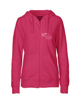 Ladies Zip Hoodie Papierflieger (white/pink)