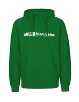 Mens Hoodie Skyline (white/green)