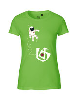 Damen T-Shirt Astronautin (lime)