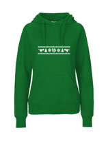 Ladies Hoodie Ugly Christmas (white/green)